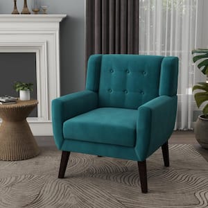 Blue Velvet Upholstery Arm Chair (Set of 1)