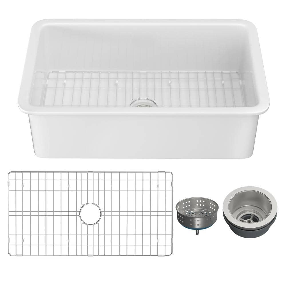 INNOBULE Kitchen Sink 32 In Drop In Undermount Single Bowl White   White Innobule Drop In Kitchen Sinks Sw Mh 321910 64 1000 