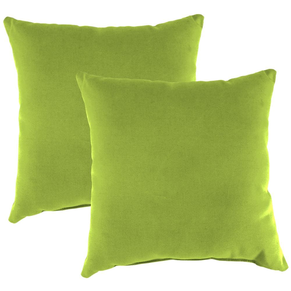 Sunbrella 16 in. x 16 in. Canvas Macaw Green Solid Square Knife Edge Outdoor Throw Pillows (2-Pack) price history on PriceWatchPro