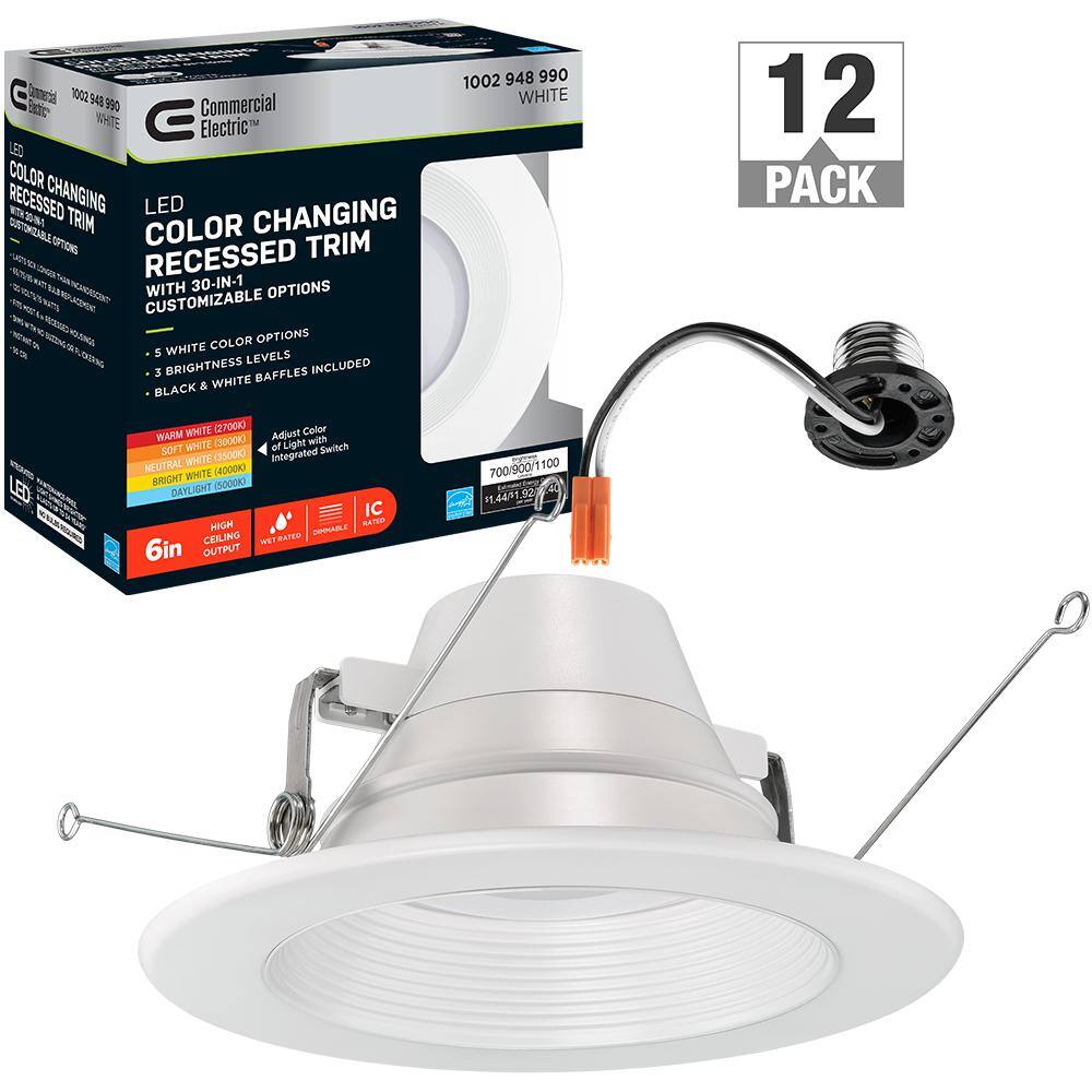 Commercial Electric 6 in. 30 Lighting Configurations Color Selectable