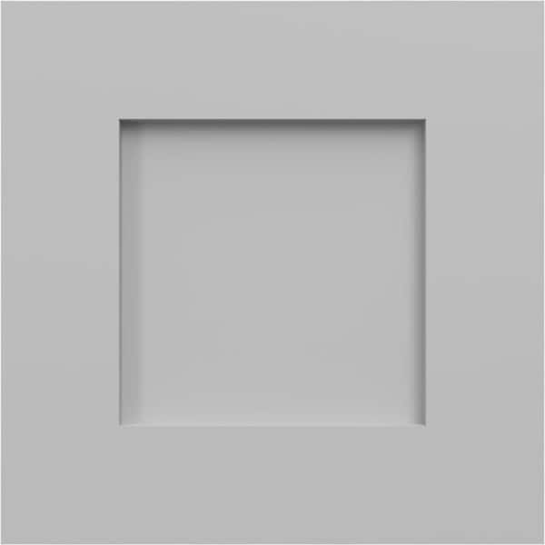 12-in W x 12-in H True Fit PVC Flat Panel Shutters Sample, Primed