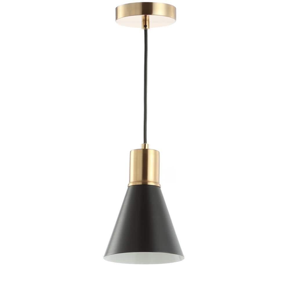 Apollo 6" Black and Brass Gold LED Pendant Light