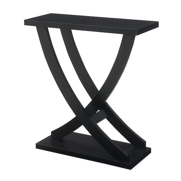 Convenience Concepts Newport Criss-Cross 31.25 in. Black Rectangle MDF Console Table