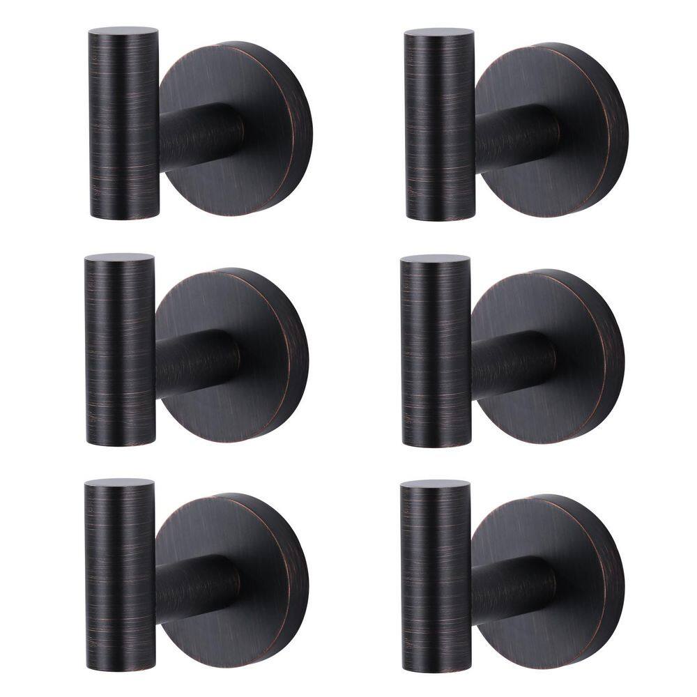 Wall Mounted Bathroom Round J-Hook Robe/Towel Hook in Stainless Steel Oil Rubbed Bronze (6-Pack) price history on PriceWatchPro
