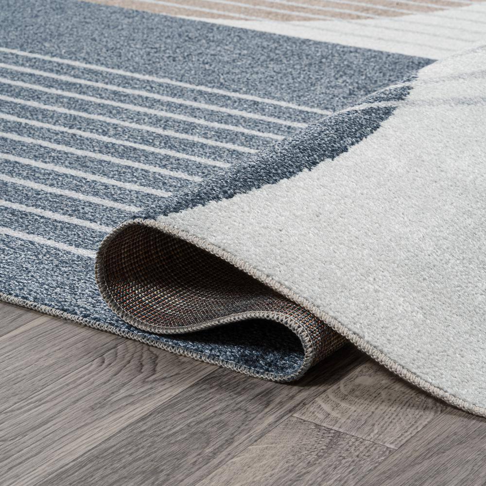 Multi-Color Geometric Washable Synthetic Kids Area Rug 5' x 8'