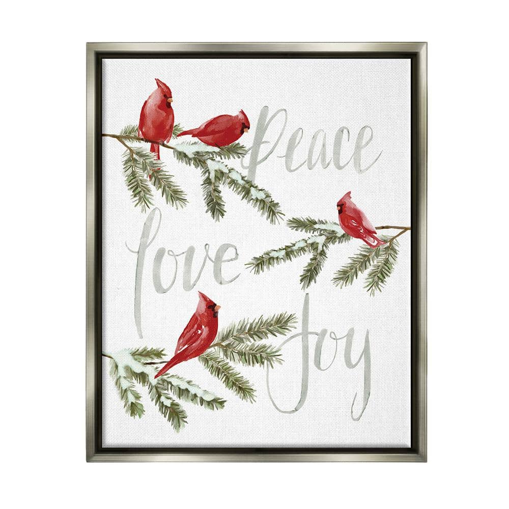 Peace Love Joy Cardinal by Dogwood Portfolio 1 Piece Floater Frame Graphic Print Animal Poster Art Print 21 in. x 17 in. price history on PriceWatchPro
