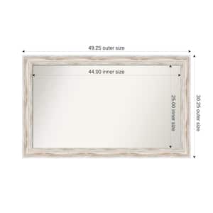 Alexandria Whitewash 49.25 in. x 30.25 in. Custom Non-Beveled Wood Framed Bathroom Vanity Wall Mirror