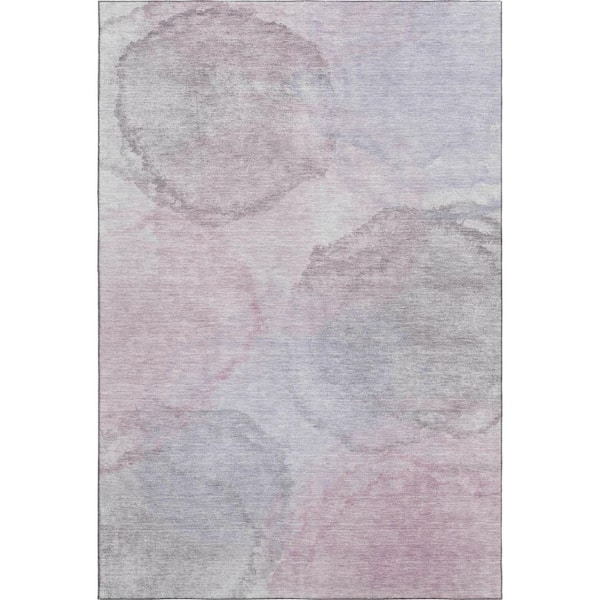 Mayfield Premium Machine Washable Abstract AMF2443 Blush 8 ft. x 10 ft. Area Rug