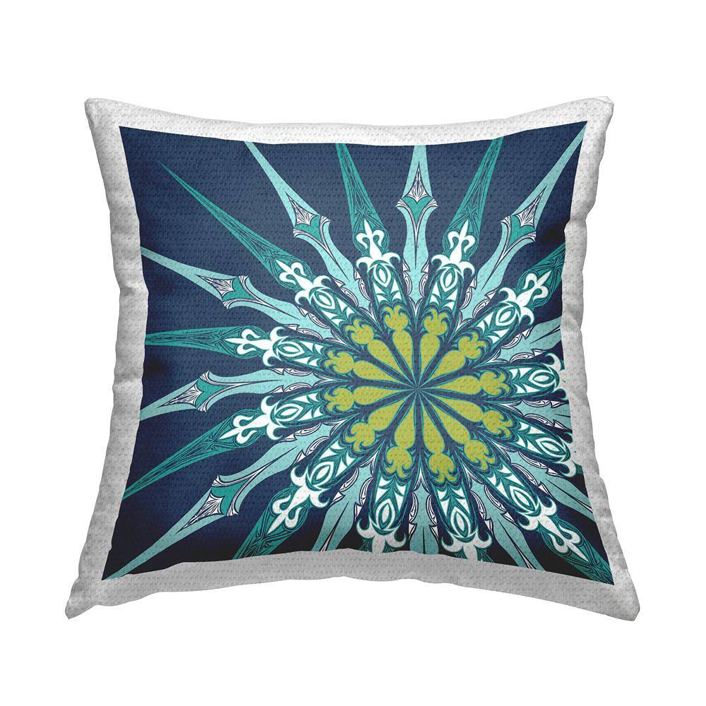 Modern Blue Medallion Shapes Blue Square Outdoor Throw Pillow price history on PriceWatchPro