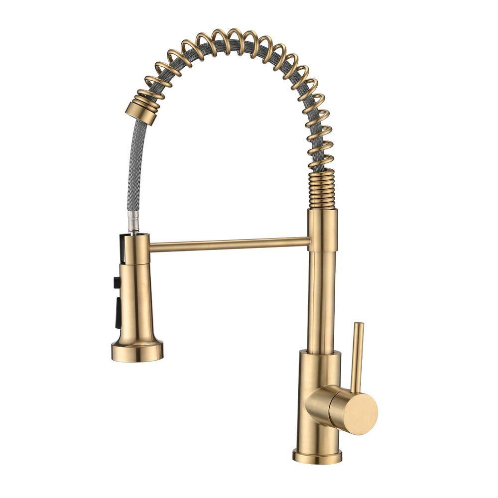Single Handle Pull Out Sprayer Kitchen Faucet Deckplate Included in Brushed Gold price history on PriceWatchPro