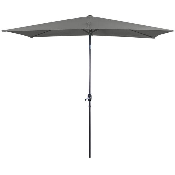Tidoin 10 ft. Aluminum Market Umbrella Tilt Patio Umbrella in Gray