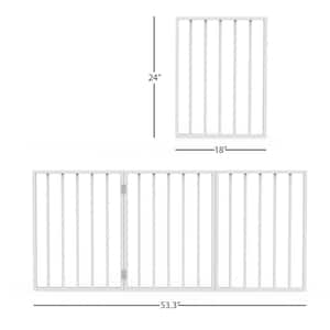Free-Standing White Wooden Pet Gate