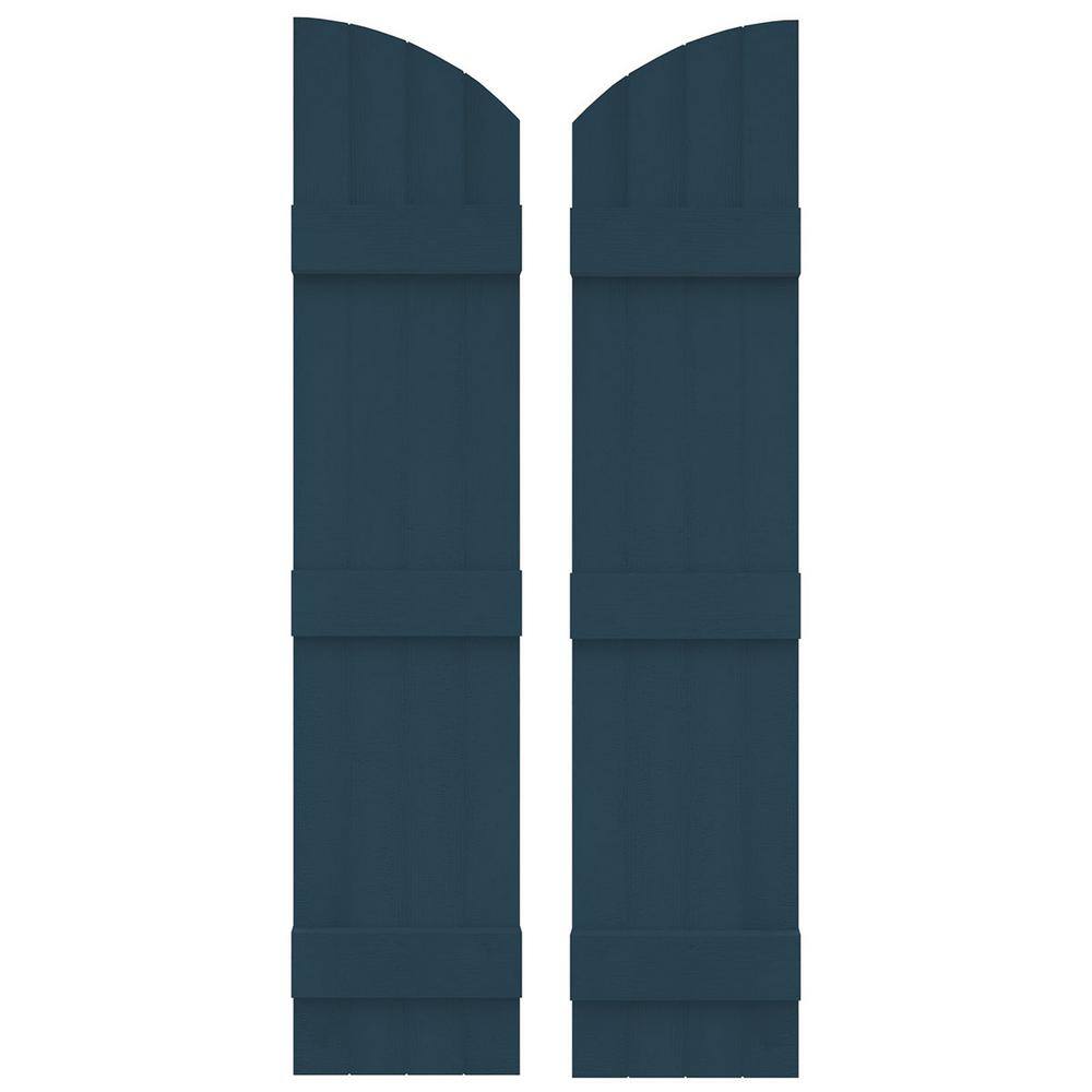 14 in. W x 61 in. H Vinyl Exterior Arch Top Joined Board and Batten Shutters Pair in Classic Blue price history on PriceWatchPro