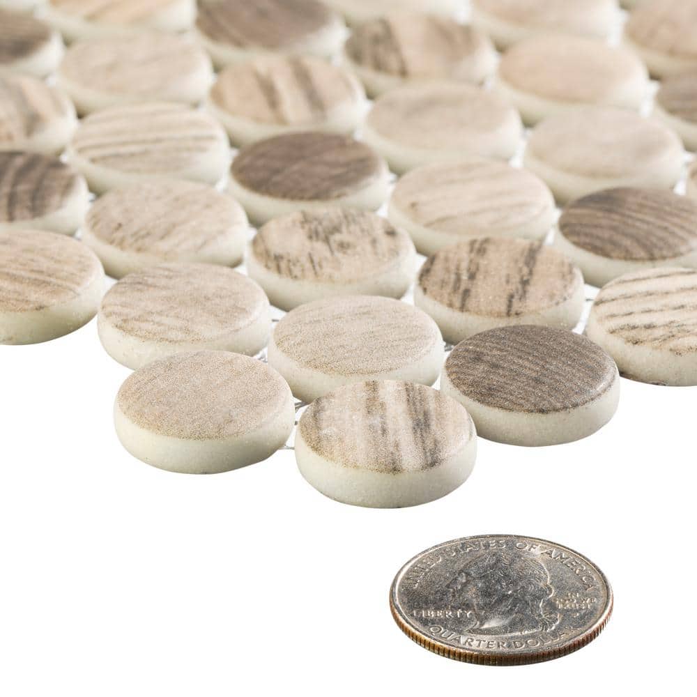 Moka Penny Round Glass Mosaic Tile for Kitchen and Bathroom