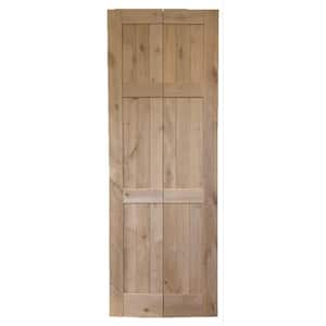 30 in. x 84 in. Bifold Shaker Solid Core Unfinished Alder Wood Barn Door Slab