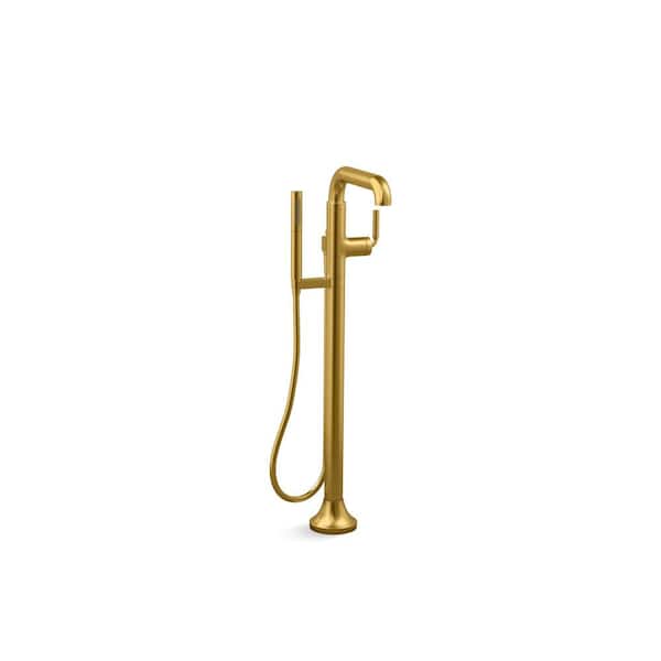 KOHLER Tone Single-Handle Claw Foot Tub Faucet with Handshower in Vibrant Brushed Moderne Brass