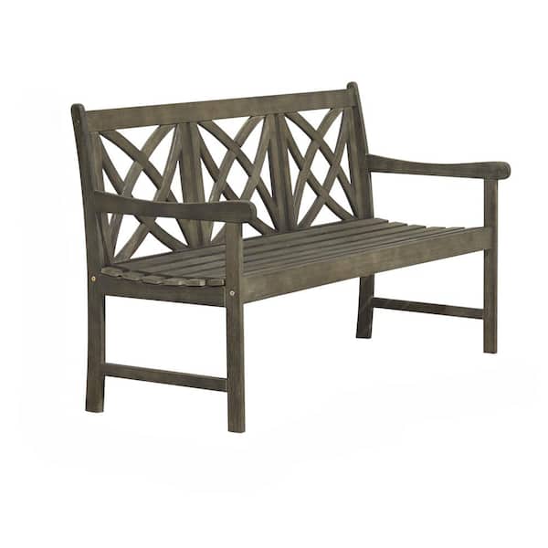 Misopily Renaissance 3-Person Wood Outdoor Bench, 5-Foot Hand-Scraped, Stable and Sturdy with High Quality Solid Wood in Teak