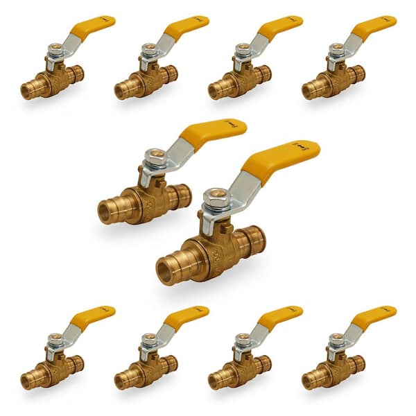 PLUMBFLEX Heavy Duty Brass Full Port PEX Ball Valve with 2 in. Expansion PEX Connection (10-Pack)