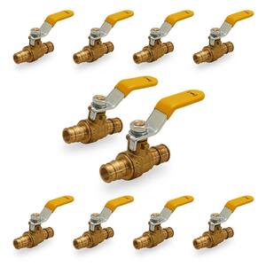 Heavy Duty Brass Full Port PEX Ball Valve with 1/2 in. Expansion PEX Connection (10-Pack)
