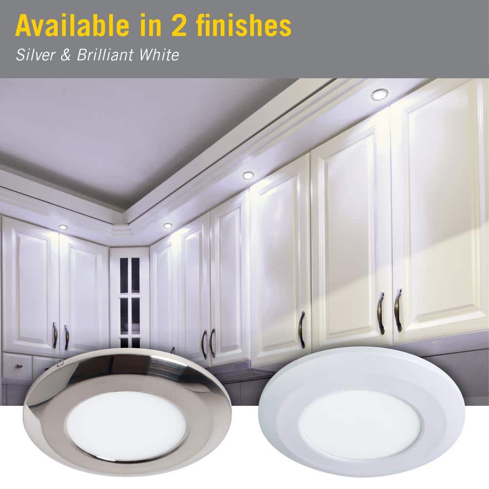 Wafer Thin Bright White LED Puck Light with Polished Chrome Finish