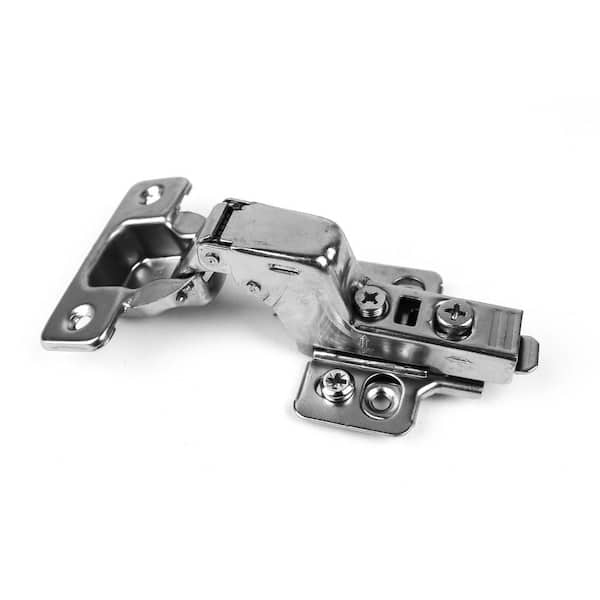Unbranded 110-Degree 35 mm Inset Overlay Soft Close Frameless Cabinet Hinges with Installation Screws (1-Pair)