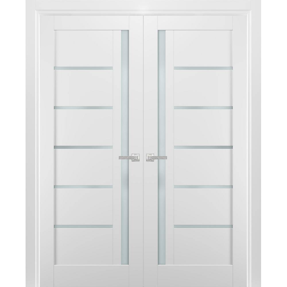 4088 36 in. x 80 in. Single Panel White Finished Pine Wood Sliding Door with Hardware price history on PriceWatchPro