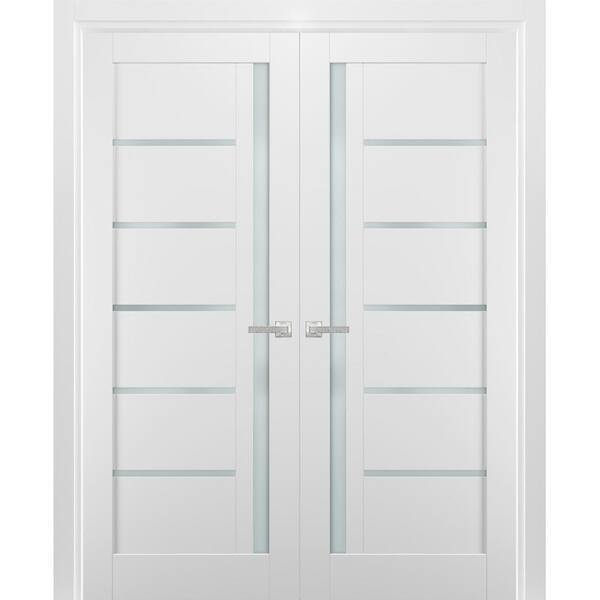 Sartodoors 48 in. x 84 in. Single Panel White Finished Pine Wood Interior Door Slab with Hardware