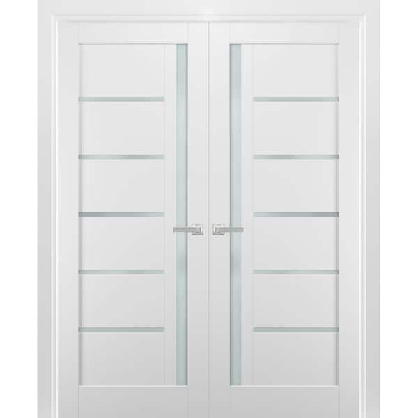 Sartodoors 48 in. x 84 in. Single Panel White Finished Pine Wood Interior Door Slab with Hardware