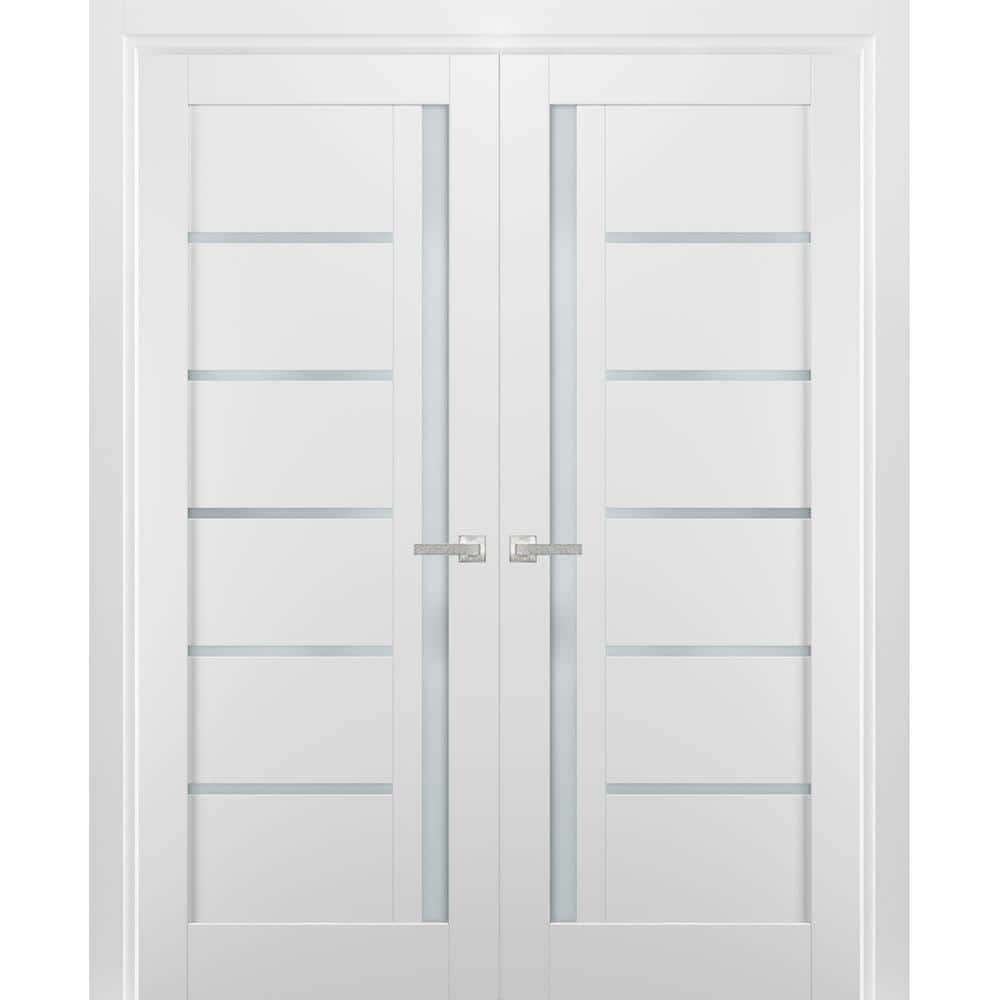 Sartodoors 48 in. x 96 in. Single Panel White Finished Pine Wood ...