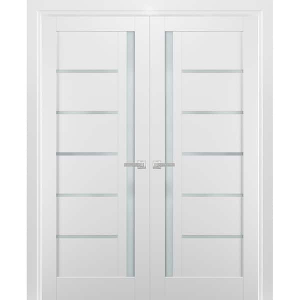 Sartodoors 4088 72 in. x 80 in. Single Panel White Finished Pine Wood Interior Door Slab with Hardware