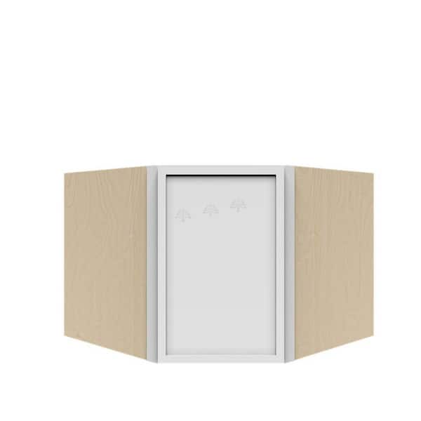 Slim Shaker Assembled 24 in. W x 12 in. H x 12 in. D Wall Diagonal Corner Kitchen Cabinet in White