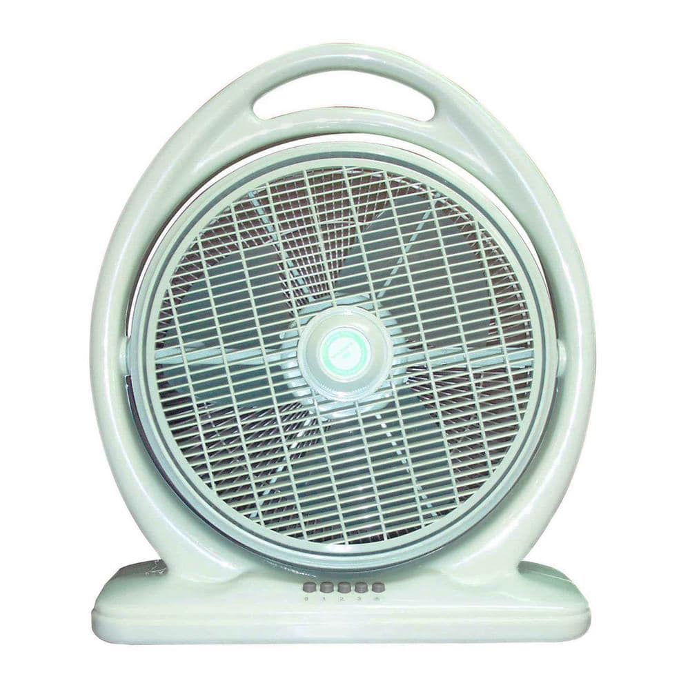Light Olive Green 14-Inch Plastic Oscillating Table Fan
