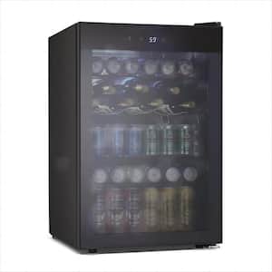 20.28 in. W Single Zone 37-Bottle or 145-Can Beverage and Wine Cooler in Black