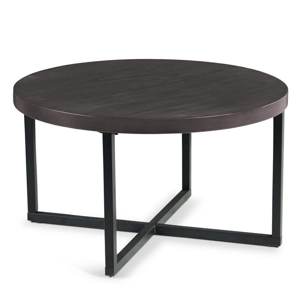 Yukon Dark Brown Wood Coffee Table with Stools