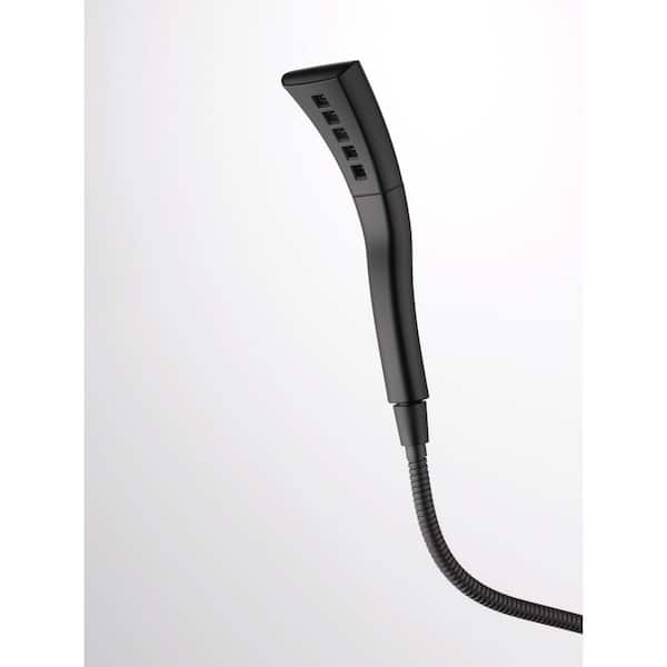 1-Spray Patterns 1.75 GPM 2.38 in. Wall Mount Handheld Shower Head with H2Okinetic in Matte Black