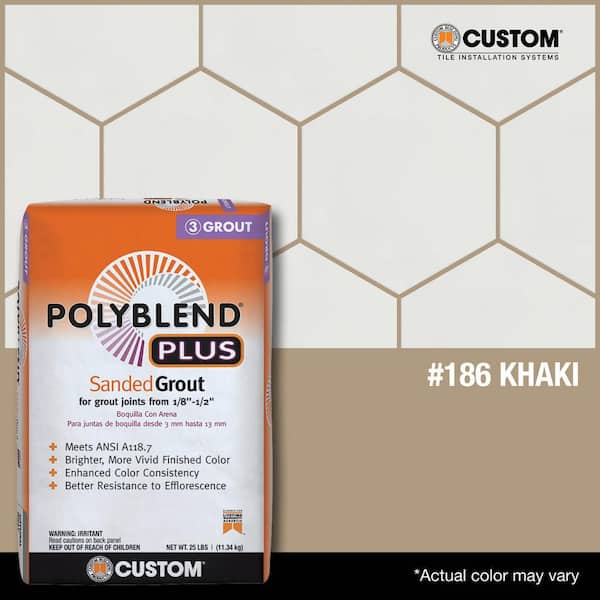 Custom Building Products Polyblend Plus 186 Khaki 25 lb. Sanded