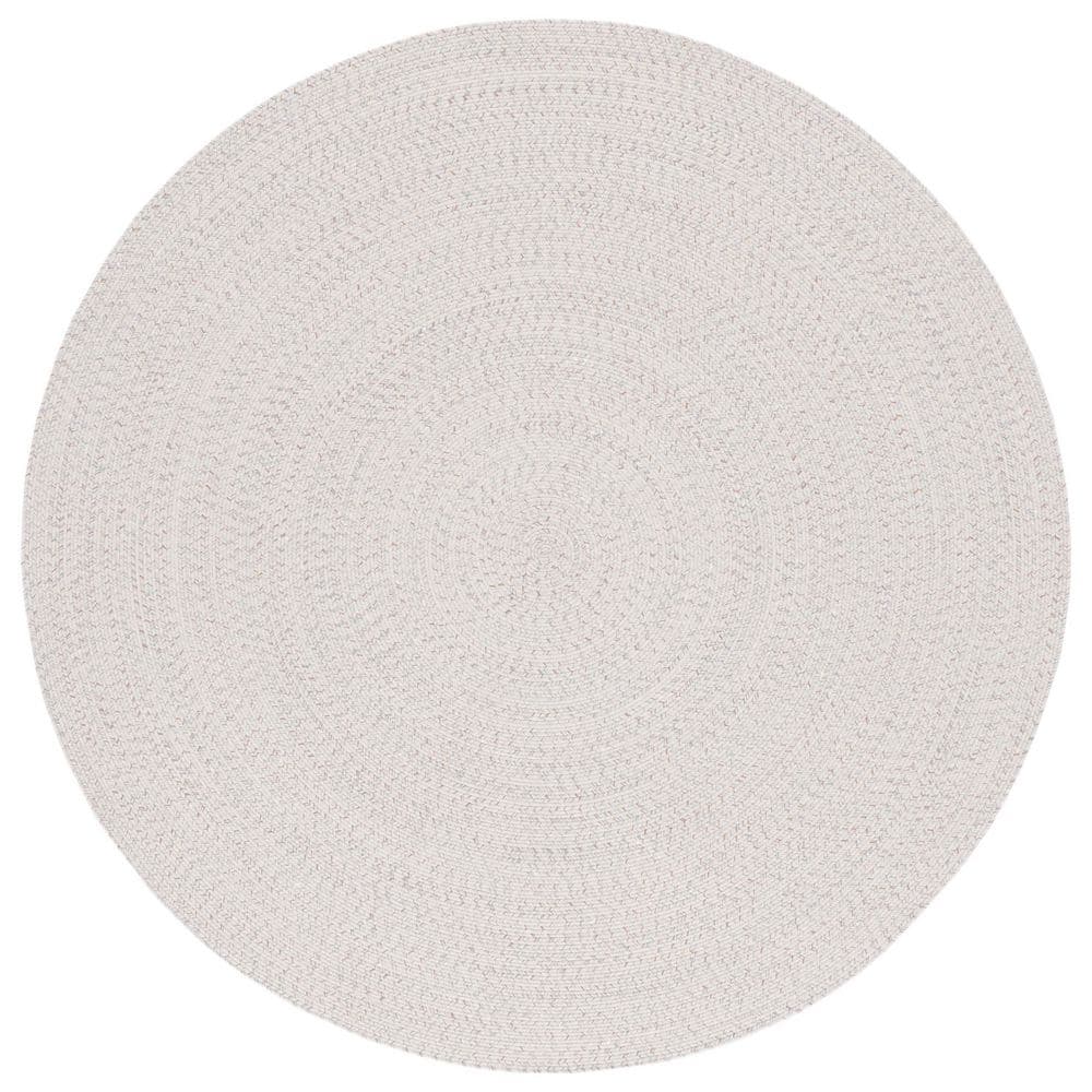 Braided Ivory/Light Gray 4 ft. x 4 ft. Machine Washable Concentric Woven Round Area Rug price history on PriceWatchPro