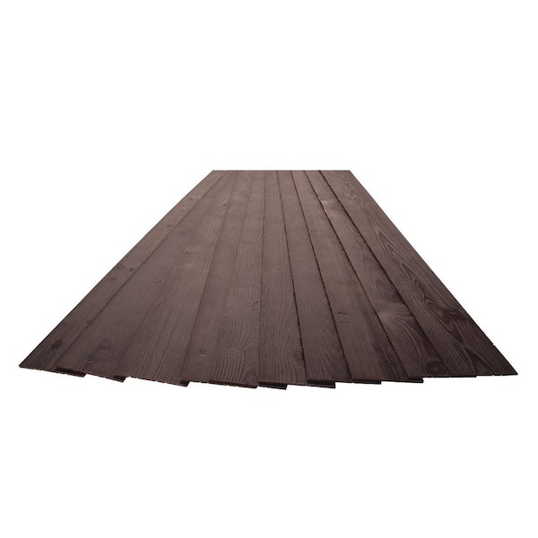 American Pro Decor 3/16 in. x 5-1/8 in. x 46-1/2 in. Espresso Brown Rustic Pine Wood Plank Self-Adhesive (10-Pack)