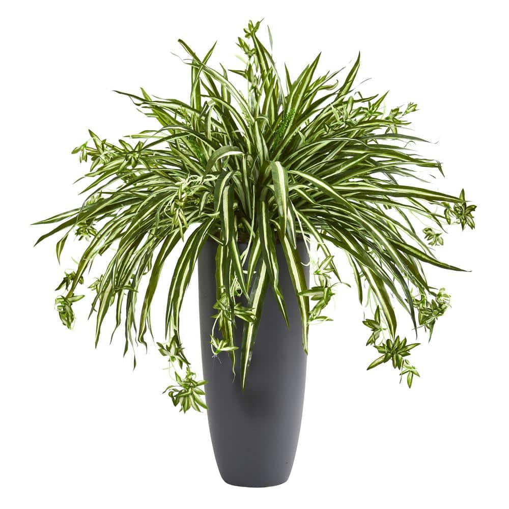 Nearly Natural 33 in. Indoor Spider Artificial Plant in Cylinder