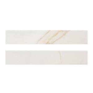 Adella Calacatta Bullnose 3 in. x 18 in. Matte Porcelain Wall Tile (15 lin. ft./Case)