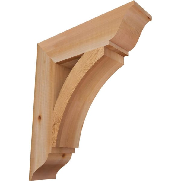 Ekena Millwork 5.5 in. x 28 in. x 24 in. Western Red Cedar Thorton Traditional Smooth Bracket