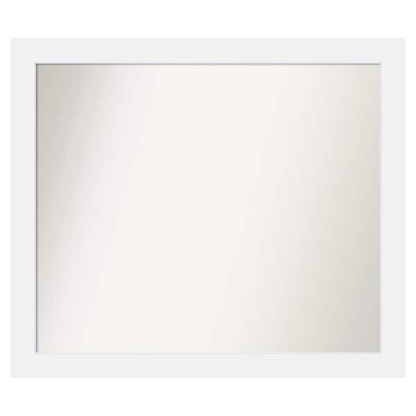 Amanti Art Corvino White 43 in. x 37 in. Custom Non-Beveled Matte Wood Framed Bathroom Vanity Wall Mirror