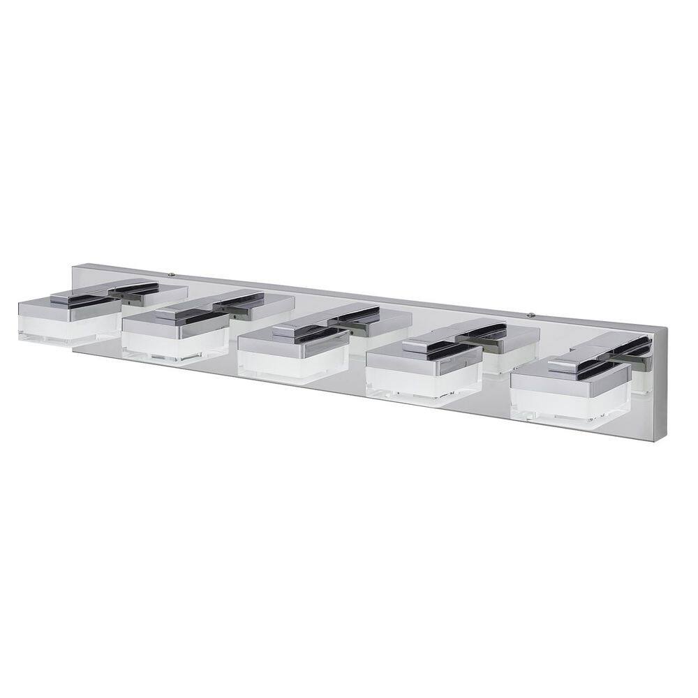 18 in. 5-Light Chrome LED Vanity Light Bathroom Wall Light Fixtures Over Mirror price history on PriceWatchPro