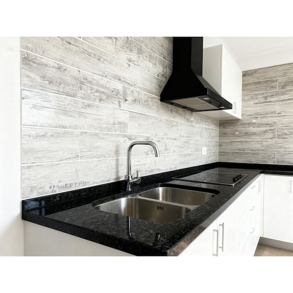 Nature Birchwood Gray 3 in. x 16 in. Wood Look Glass Subway Tile (10 sq. ft./Case)