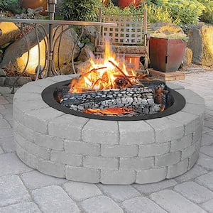 Heavy-Duty 28 in. x 10 in. Round Steel Wood Fire Pit Ring with 2.7 mm Steel