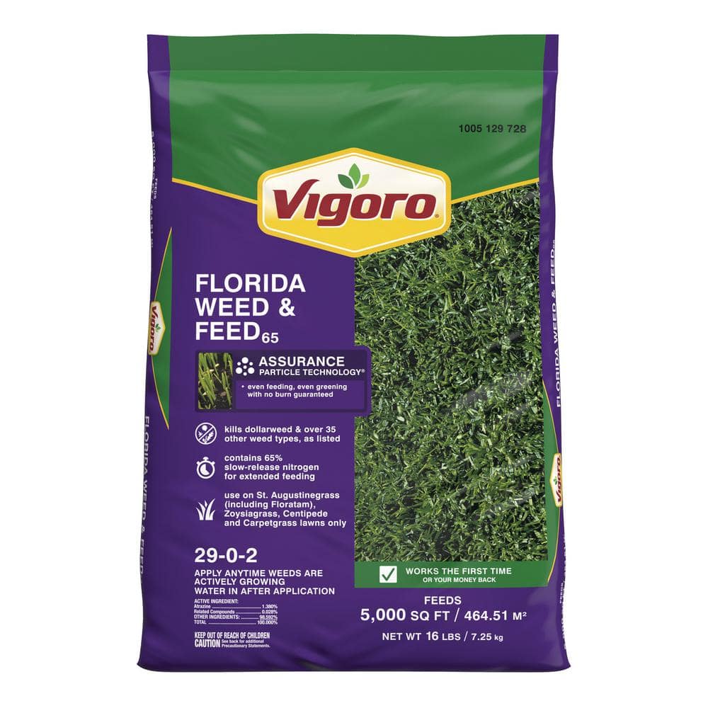 Vigoro 16 lbs. 5,000 sq. ft. Weed and Feed Weed Killer Plus Lawn