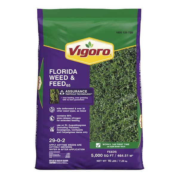 Vigoro 16 lbs. 5,000 sq. ft. Weed and Feed Weed Killer Plus Lawn Fertilizer for Florida Grass Types