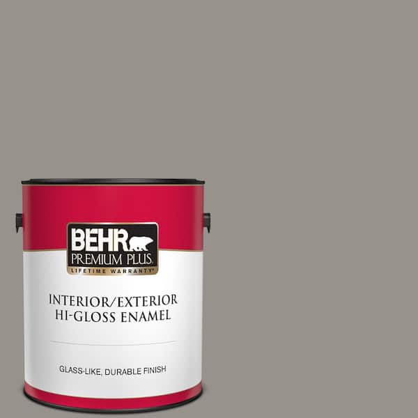 BEHR PREMIUM PLUS 1 gal. #PPU18-16 Elephant Skin Hi-Gloss Enamel Interior/Exterior Paint