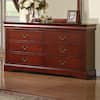 Louis Philippe III Cherry Dresser and Mirror Just Furniture