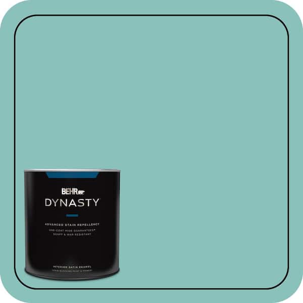 BEHR DYNASTY 1 qt. #M450-4 Undine One-Coat Hide Satin Enamel Interior Stain-Blocking Paint & Primer